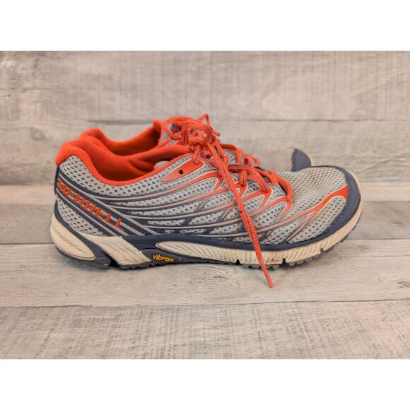 Merrell Bare Access Arc Vibram Sole Running Orange/Grey Mesh Sneakers Size 7.5 - Picture 1 of 5